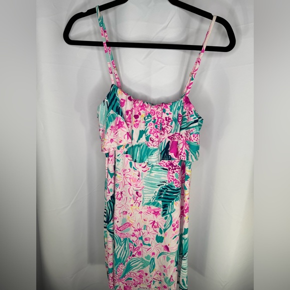 LILLY PULITZER Annastasha Dress "VIA FLORA" Size m - Picture 3 of 8